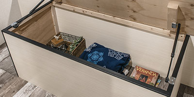 2019 Venture RV Stratus SR261VRK Travel Trailer Bed Storage