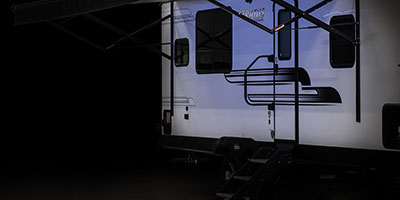 2019 Venture RV Stratus SR261VRK Travel Trailer Exterior Awning Shown in Polar White