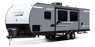 2019 Venture RV Stratus SR281VBH Travel Trailer Exterior Front 3-4 Off Door Side