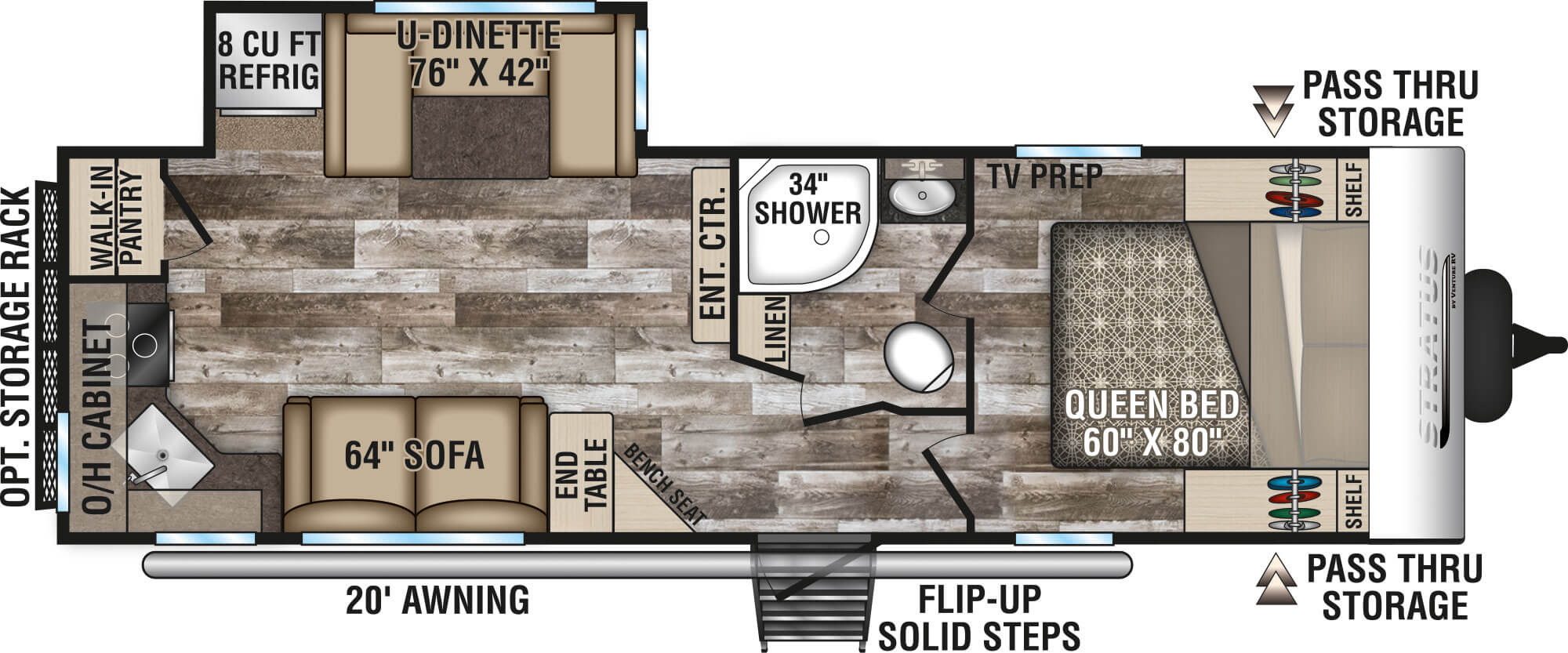 2020 Venture RV Stratus SR261VRK Travel Trailer Floorplan