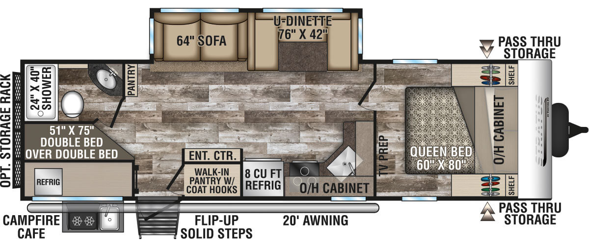 2020 Venture RV Stratus SR281VBH Travel Trailer Floorplan