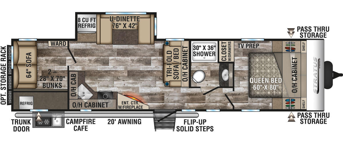 2020 Venture RV Stratus SR321VQB Travel Trailer Floorplan