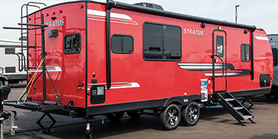 2020 Venture RV Stratus SR261VRK Travel Trailer Exterior Rear 3-4 Door Side