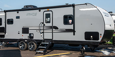 2020 Venture RV Stratus SR271VRS Travel Trailer Exterior Front 3-4 Door Side