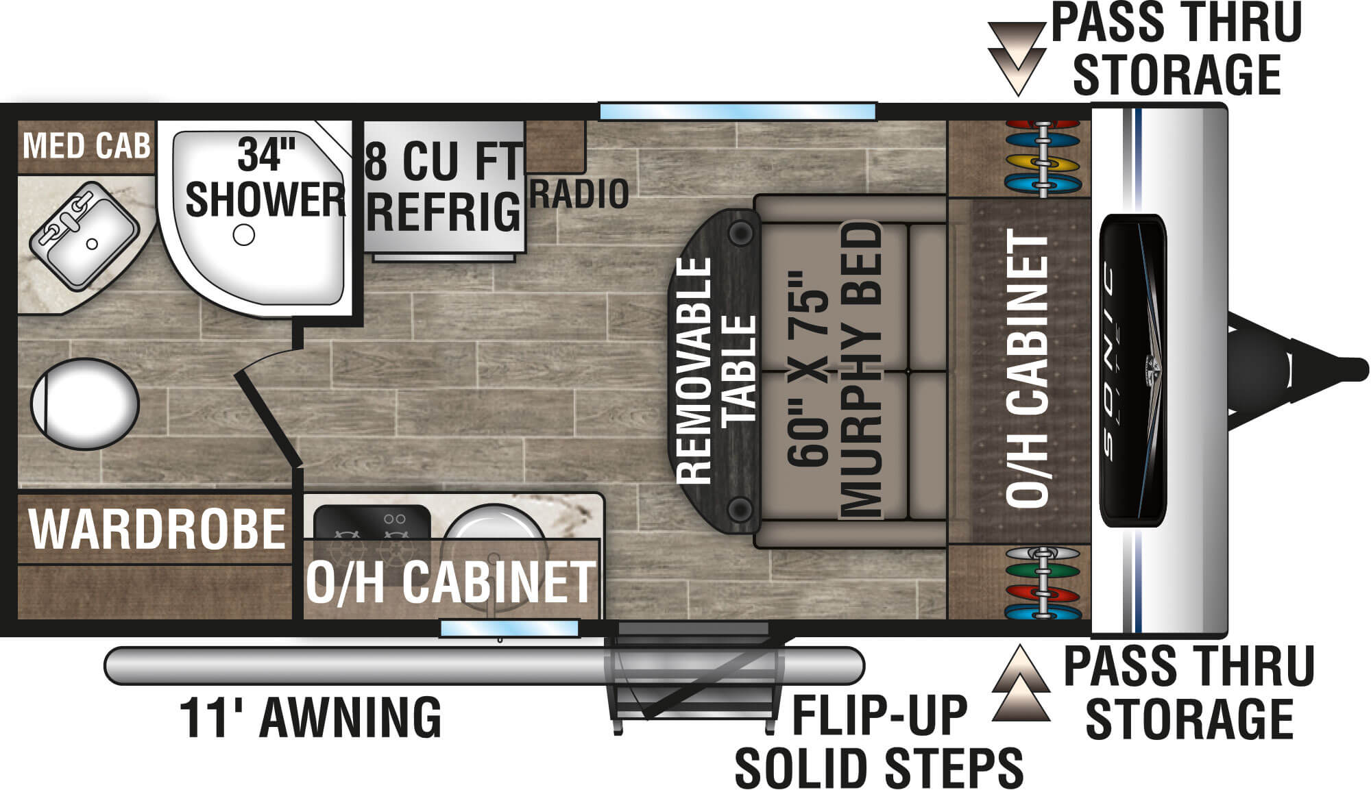 2021 Venture RV Sonic Lite SL150VRB Travel Trailer Floorplan