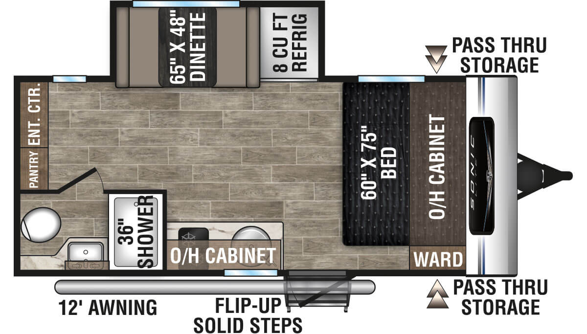 2021 Venture RV Sonic Lite SL169VMK Travel Trailer Floorplan