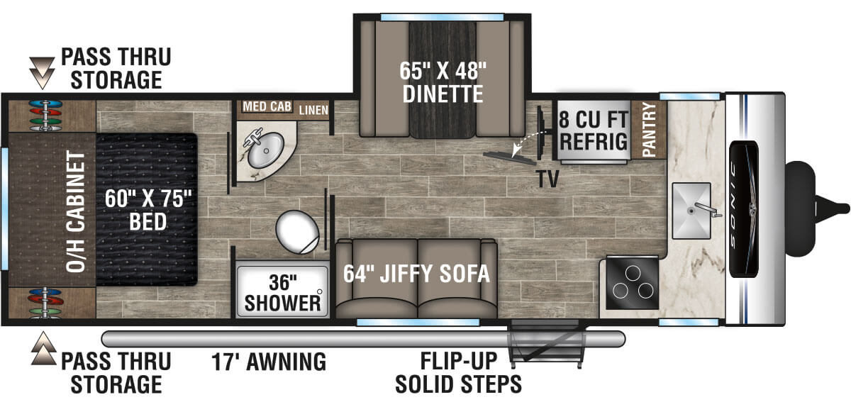 2021 Venture RV Sonic SN241VFK Travel Trailer Floorplan
