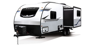 2021 Venture RV Sonic SN231VRL Travel Trailer Exterior Front 3-4 Off Door Side with Slide Out