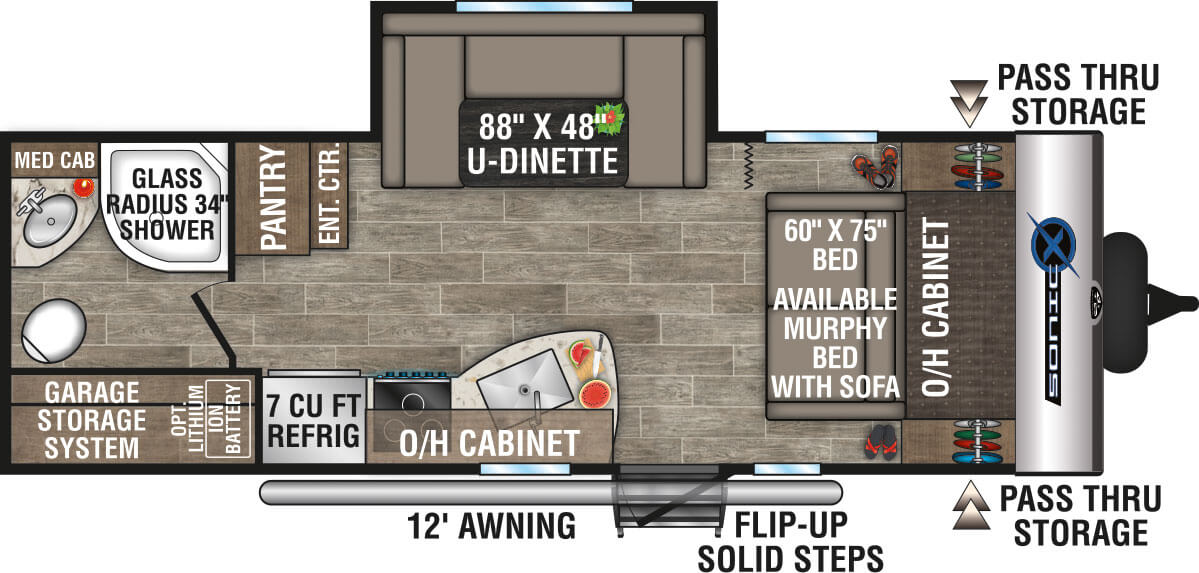 2021 Venture RV Sonic X SN220VRBX Travel Trailer Floorplan