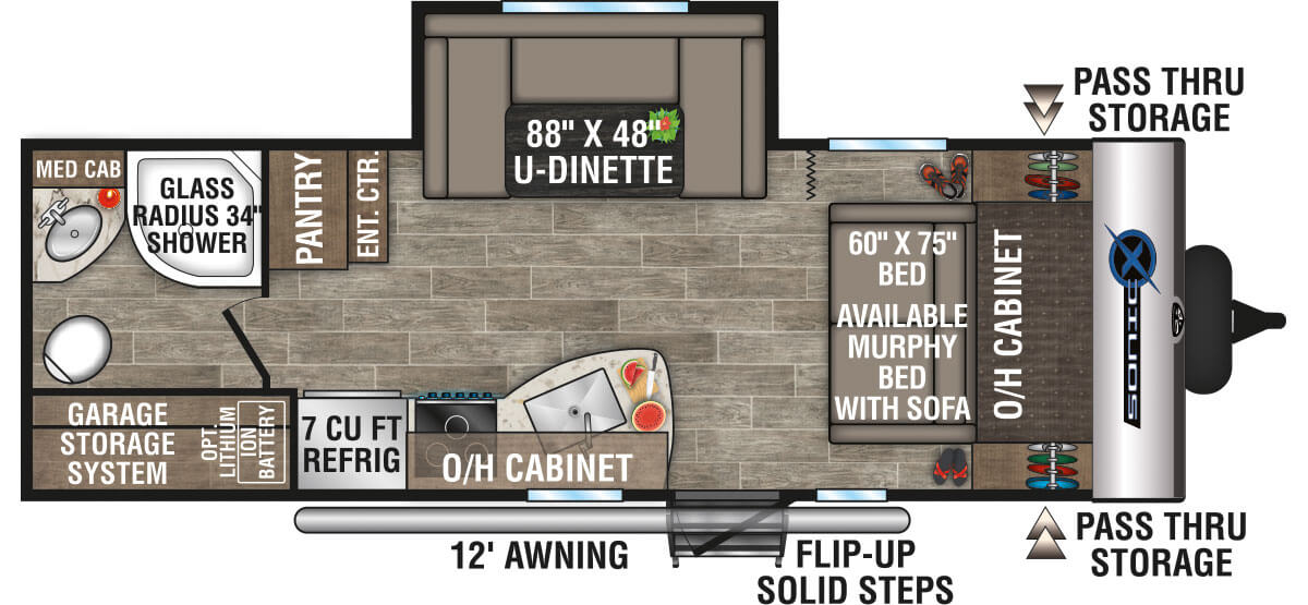 2021 Venture RV Sonic X SN220VRBX Travel Trailer Floorplan