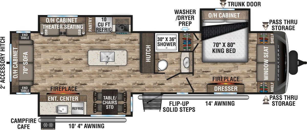 2021 Venture RV SportTrek Touring Edition STT343VIK Travel Trailer Floorplan