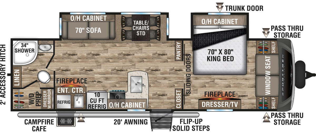 2021 Venture RV SportTrek Touring Edition STT302VRB Travel Trailer Floorplan