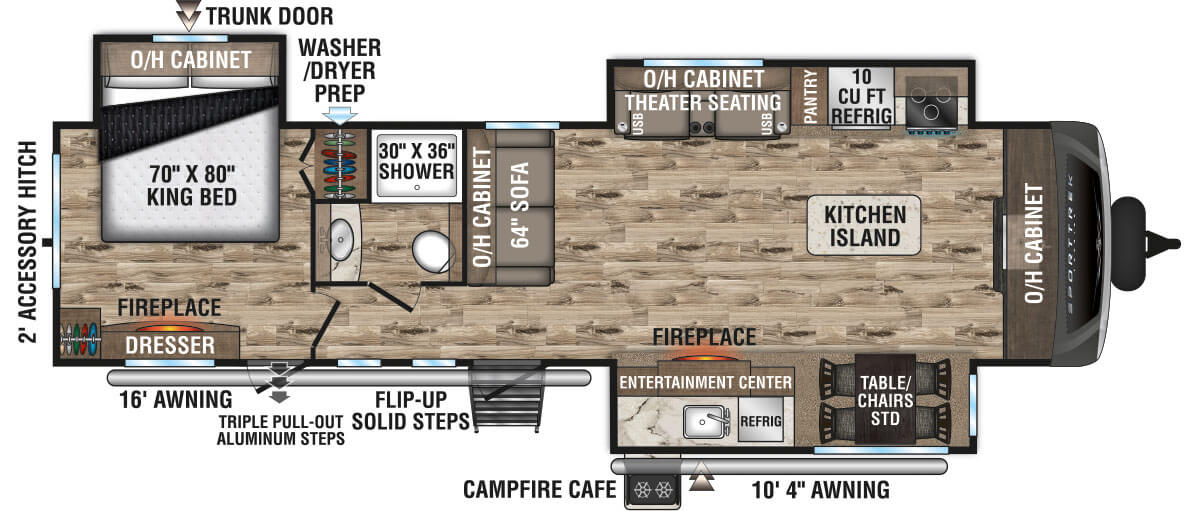 2021 Venture RV SportTrek Touring Edition STT333VFK Travel Trailer Floorplan