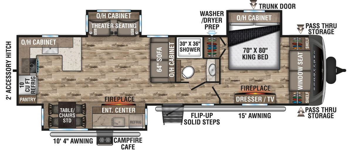 2021 Venture RV SportTrek Touring Edition STT336VRK Travel Trailer Floorplan