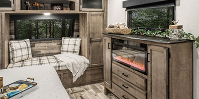 2023 Venture RV SportTrek Touring Edition STT302VRB Travel Trailer Bedroom Fireplace