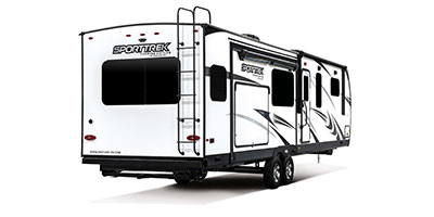 2021 Venture RV SportTrek Touring Edition STT343VIK Travel Trailer Exterior Rear 3-4 Door Side