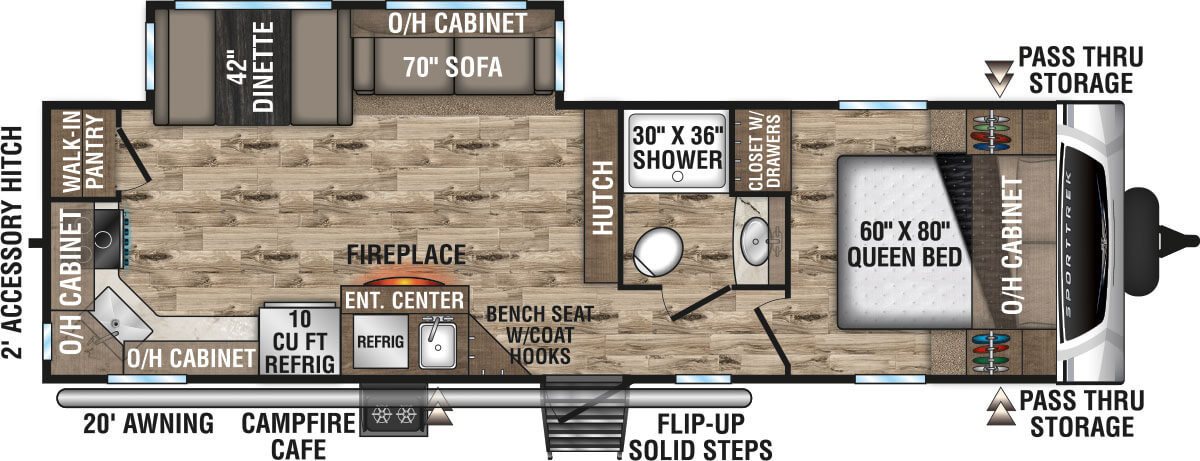 2021 Venture RV SportTrek ST291VRK Travel Trailer Floorplan