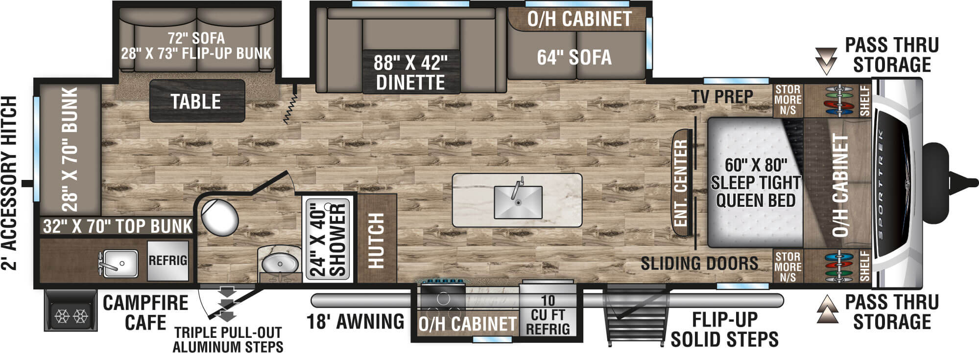 2021 Venture RV SportTrek ST320VIK Travel Trailer Floorplan