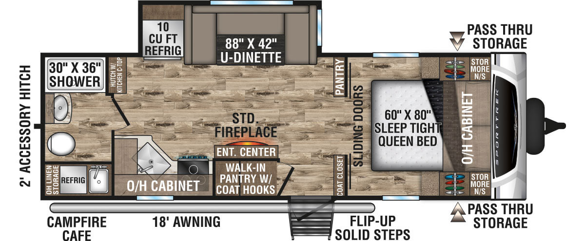 2021 Venture RV SportTrek ST241VMS Travel Trailer Floorplan