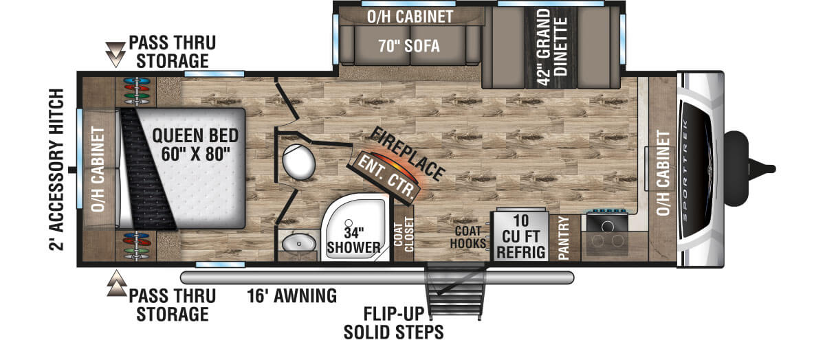 2021 Venture RV SportTrek ST251VFK Travel Trailer Floorplan