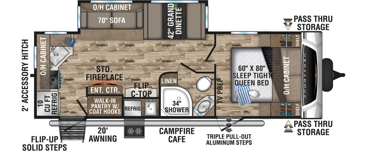 2021 Venture RV SportTrek ST251VRK Travel Trailer Floorplan