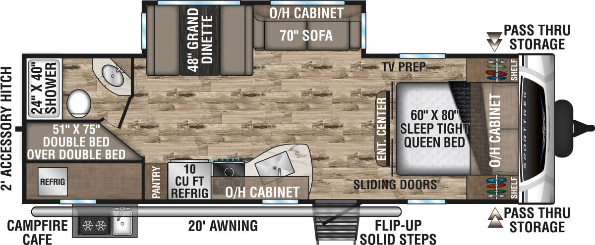 2021 Venture RV SportTrek ST270VBH Travel Trailer Floorplan