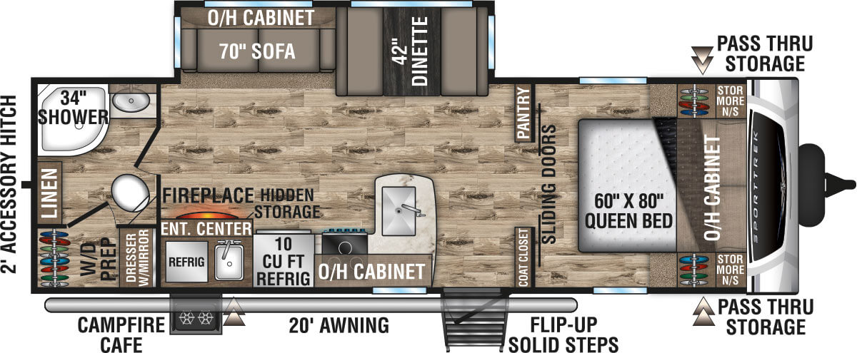 2021 Venture RV SportTrek ST271VMB Travel Trailer Floorplan