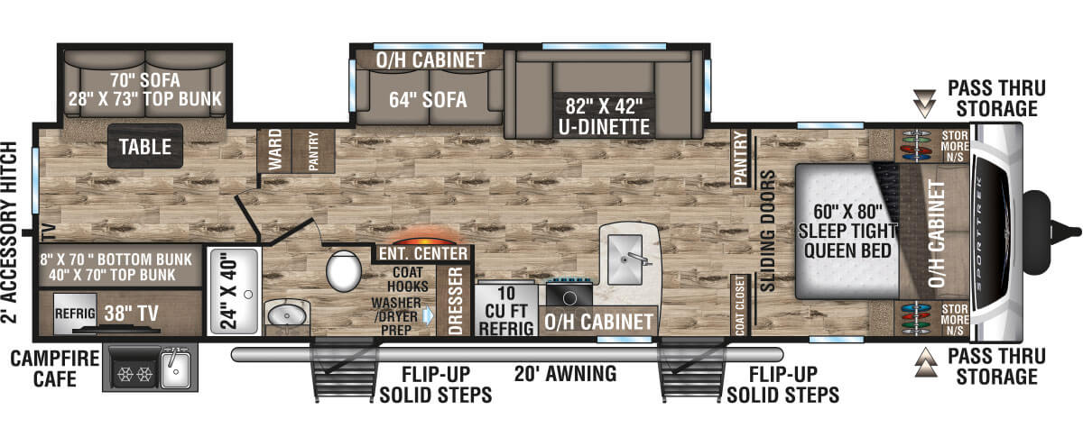 2021 Venture RV SportTrek ST332VBH Travel Trailer Floorplan