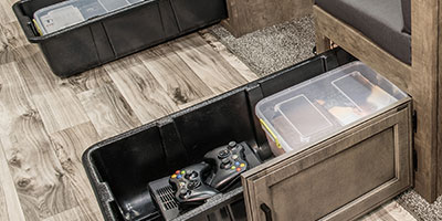 2023 Venture RV SportTrek ST327VIK Travel Trailer Dinette Storage
