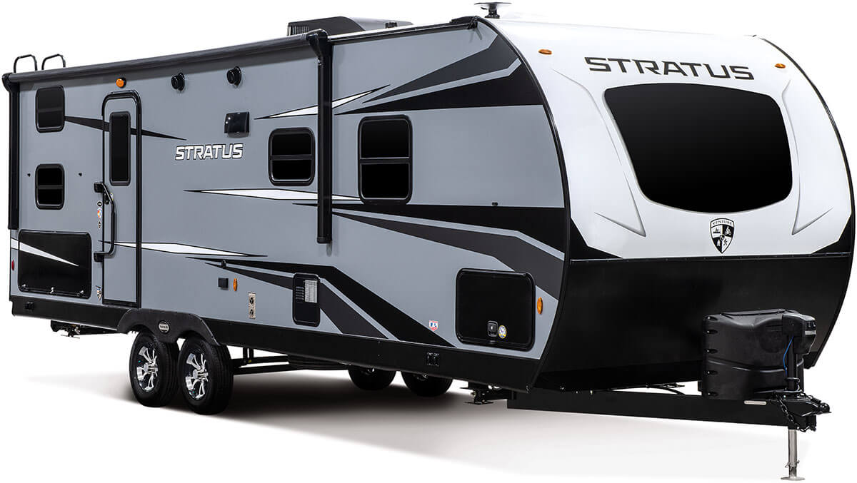 2022 Venture RV Stratus SR261VBH Travel Trailer Exterior Aztec Grey