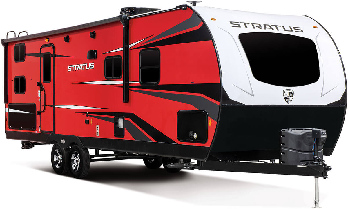 2021 Venture RV Stratus SR261VBH Travel Trailer Exterior Victory Red