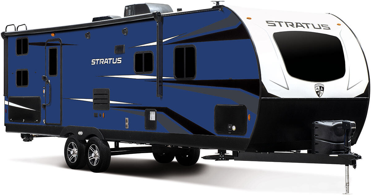 2021 Venture RV Stratus SR281VBH Travel Trailer Exterior Indigo Blue