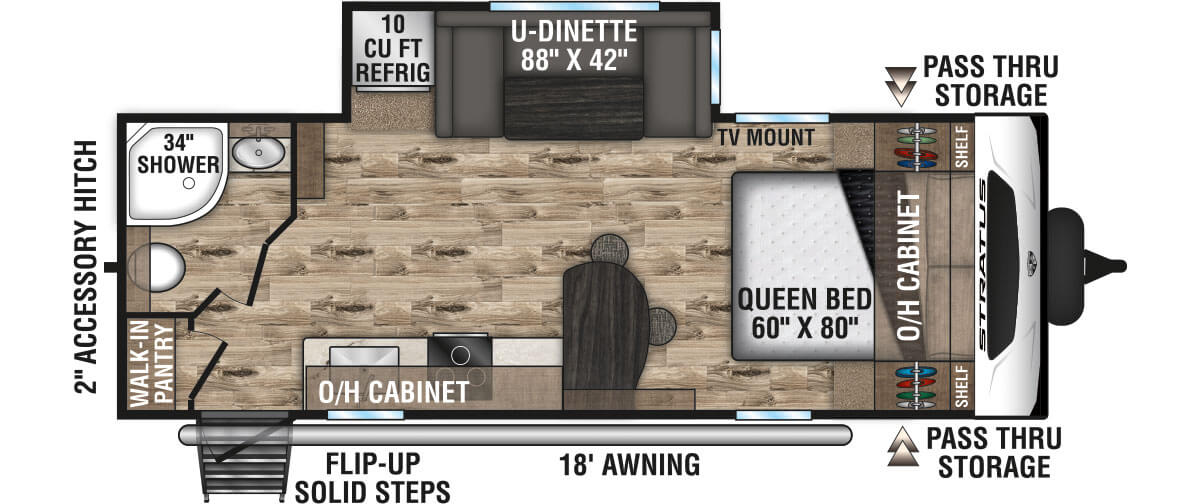 2021 Venture RV Stratus SR231VRB Travel Trailer Floorplan