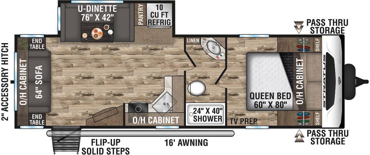 2021 Venture RV Stratus SR261VRL Travel Trailer Floorplan