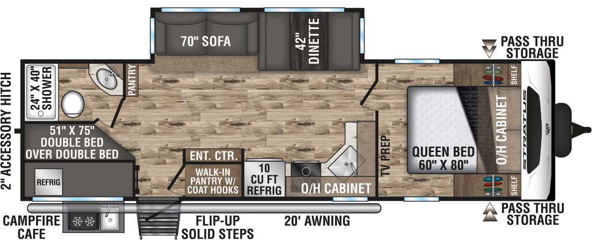 2021 Venture RV Stratus SR281VBH Travel Trailer Floorplan