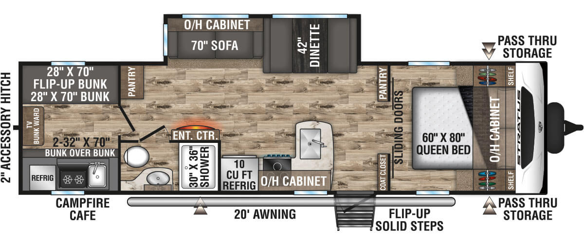 2021 Venture RV Stratus SR291VQB Travel Trailer Floorplan