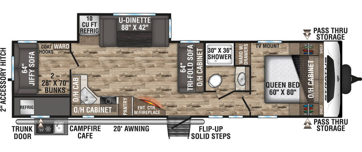 2021 Venture RV Stratus SR321VQB Travel Trailer Floorplan