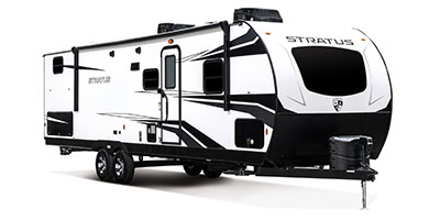 2021 Venture RV Stratus SR291VQB Travel Trailer Exterior Front 3-4 Door Side