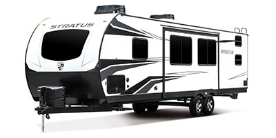 2021 Venture RV Stratus SR291VQB Travel Trailer Exterior Front 3-4 Off Door Side