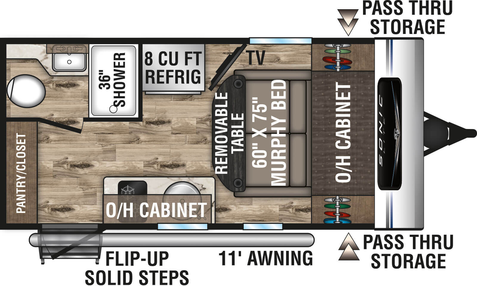 2022 Venture RV Sonic Lite SL150VRK Travel Trailer Floorplan