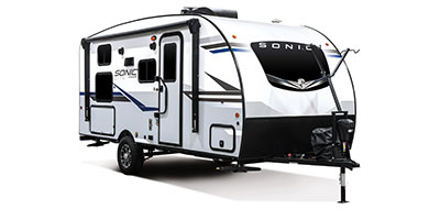 2022 Venture RV Sonic Lite SL169VUD Travel Trailer Exterior Front 3-4 Door Side