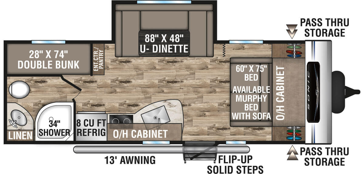 2022 Venture RV Sonic SN220VBH Travel Trailer Floorplan