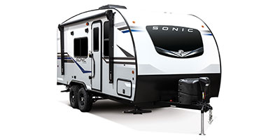 2022 Venture RV Sonic SN190VRB Travel Trailer Exterior Front 3-4 Door Side