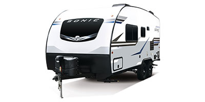 2022 Venture RV Sonic SN190VRB Travel Trailer Exterior Front 3-4 Off Door Side