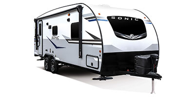 2022 Venture RV Sonic SN231VRL Travel Trailer Exterior Front 3-4 Door Side