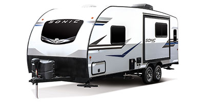 2022 Venture RV Sonic SN231VRL Travel Trailer Exterior Front 3-4 Off Door Side