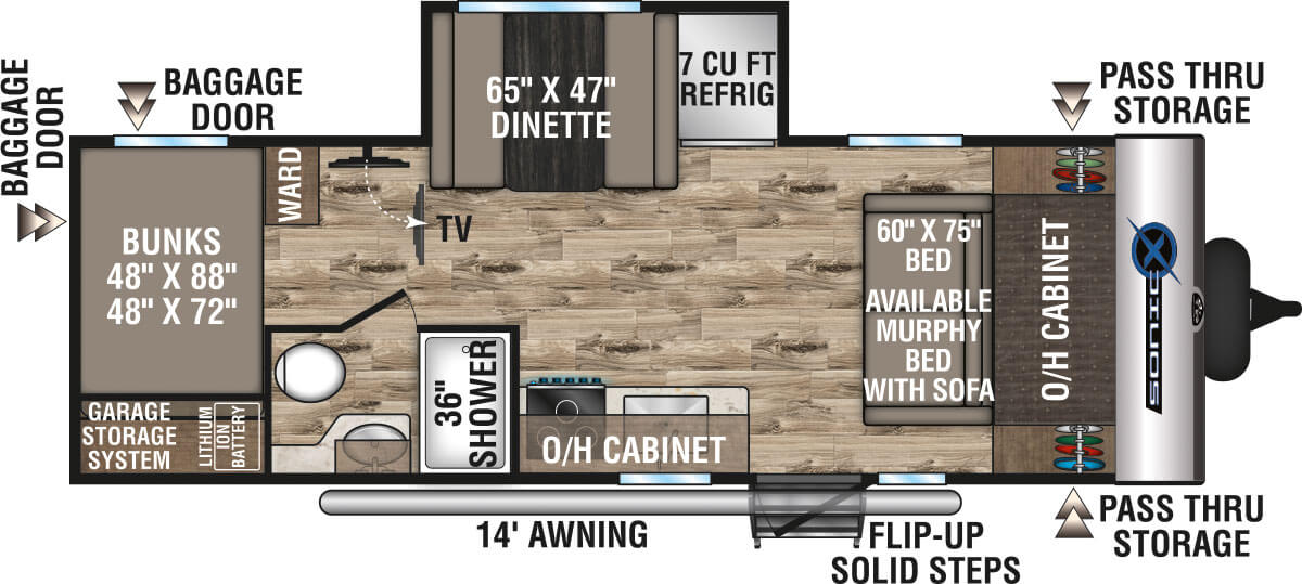 2022 Venture RV Sonic X SN211VDBX Travel Trailer Floorplan