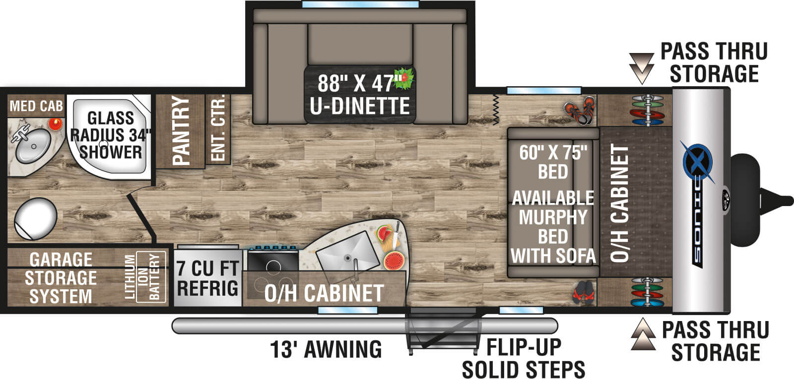 2022 Venture RV Sonic X SN220VRBX Travel Trailer Floorplan