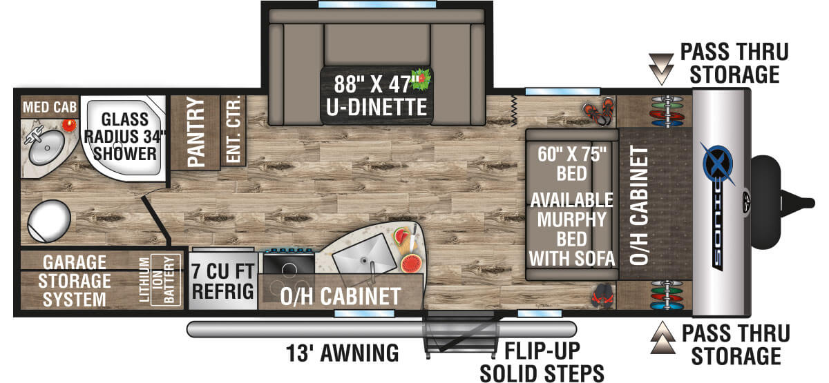 2022 Venture RV Sonic X SN220VRBX Travel Trailer Floorplan