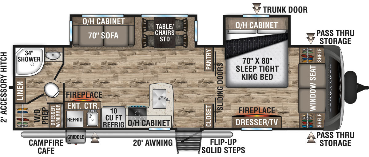 2022 Venture RV SportTrek Touring Edition STT302VRB Travel Trailer Floorplan